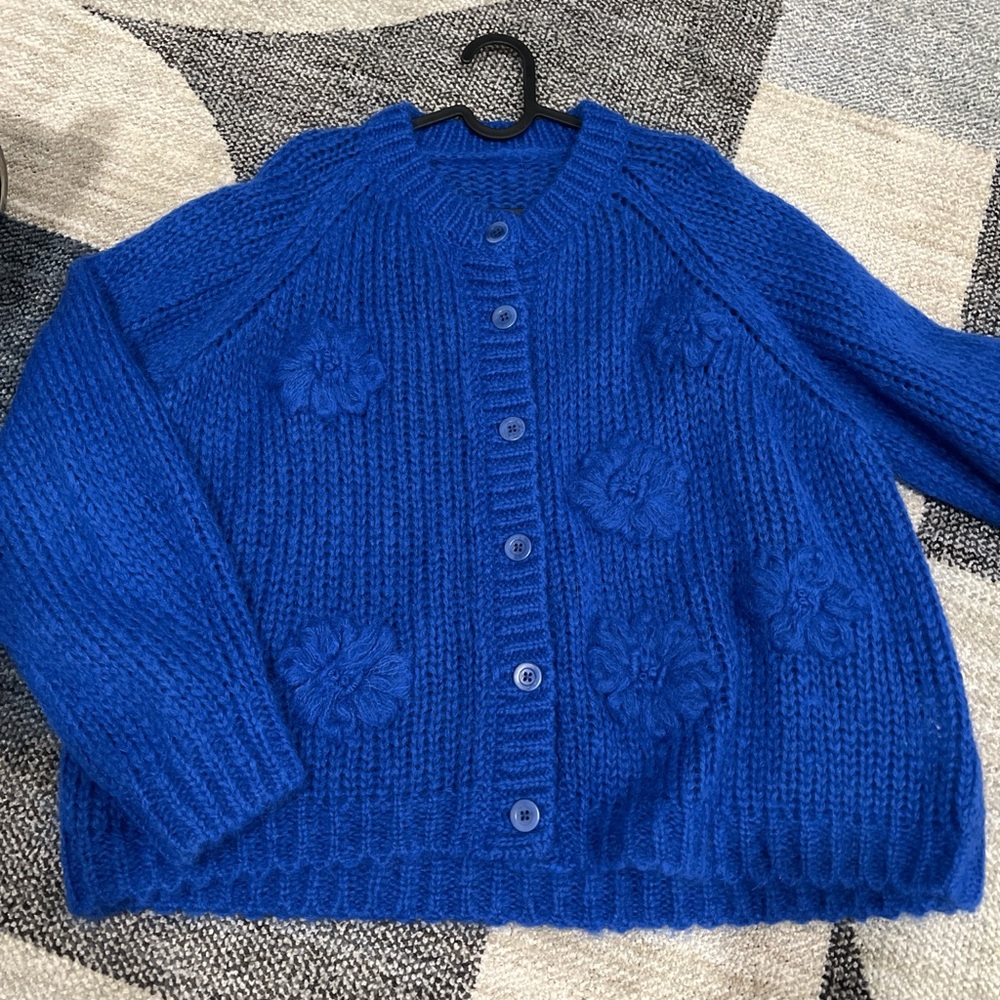 Blue Women's Cardigan Sweater